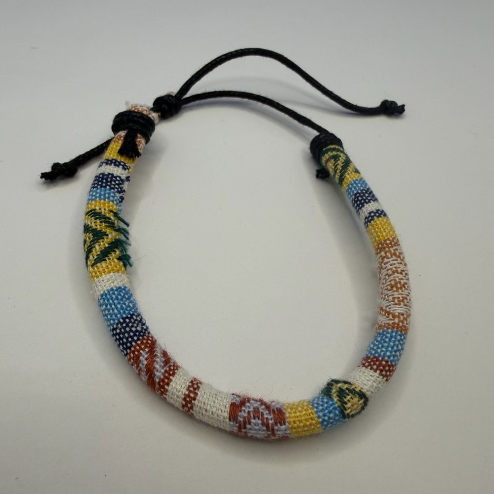 🍀 3/$15 - Boho Woven Adjustable Friendship Bracelet - Multicolor Fabric Cord